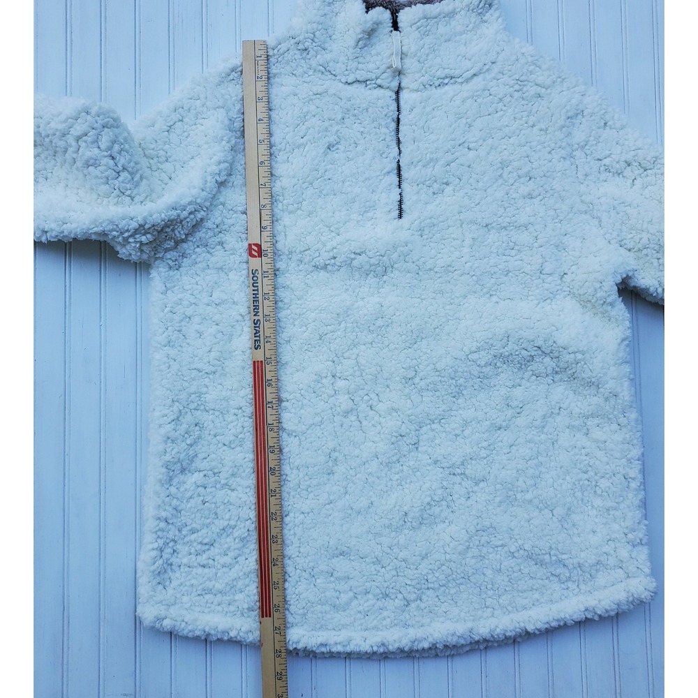 Comfort Collection Womens Cream White Sherpa Quarter Zip Pullover Fleece Large - Picture 2 of 6